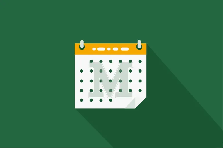 clip art of a calendar on a green background